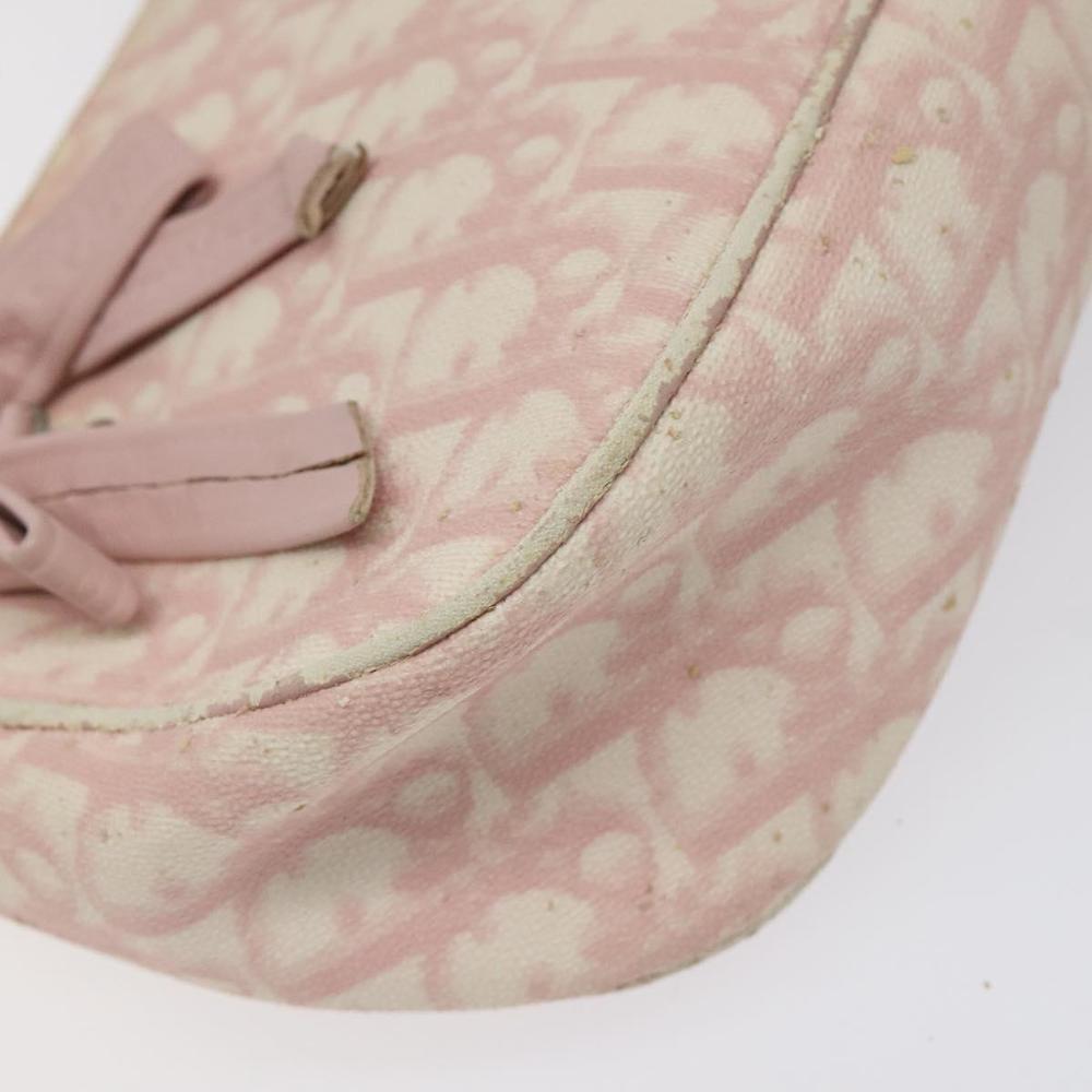 Christian Dior Trotter Canvas Romantic Chain Bag PVC Pink Silver Auth 124129 - Picture 15 of 16